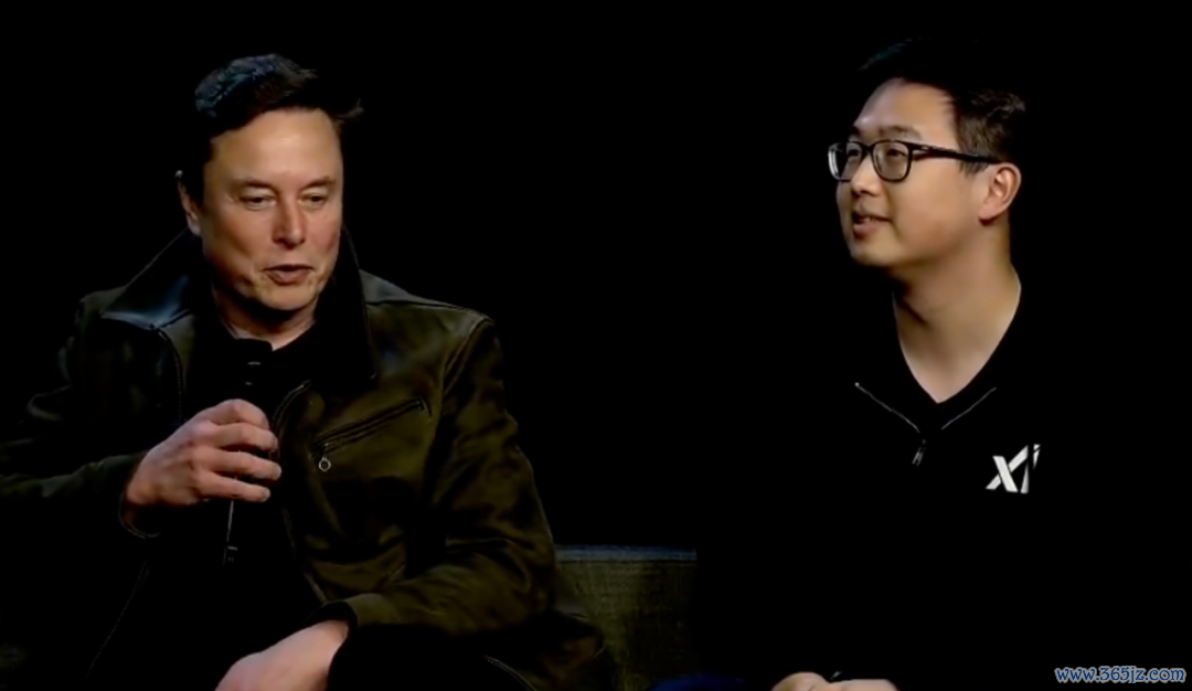 马斯克和 Tony Wu（右）｜图片起头：xAI